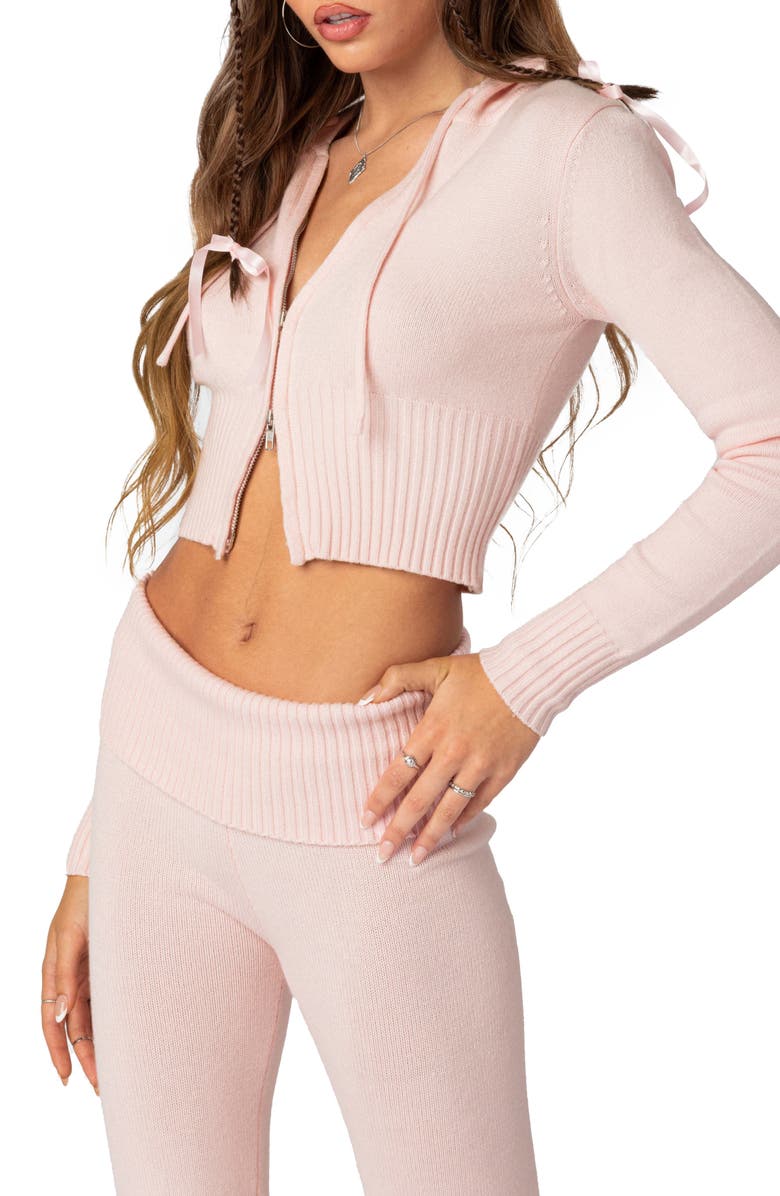 EDIKTED Desiree Hooded Crop Cardigan, Alternate, color, 