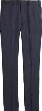 JB Britches Flat Front Stretch Wool Trousers