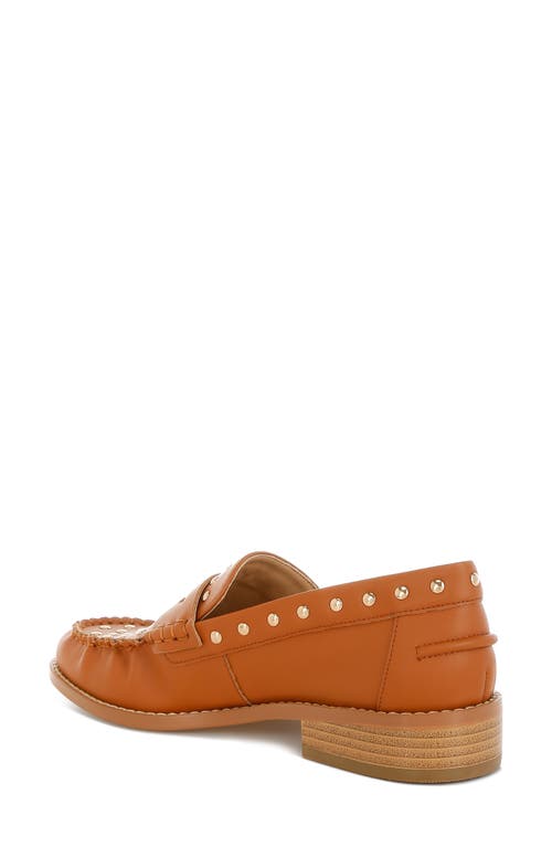 Rag & Co Oglavia Stud Penny Loafer In Tan