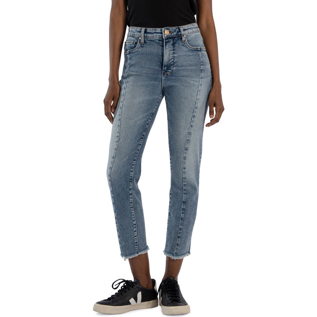 KUT FROM THE KLOTH KUT FROM THE KLOTH RACHAEL FAB AB FRAYED HIGH WAIST CROP JEANS