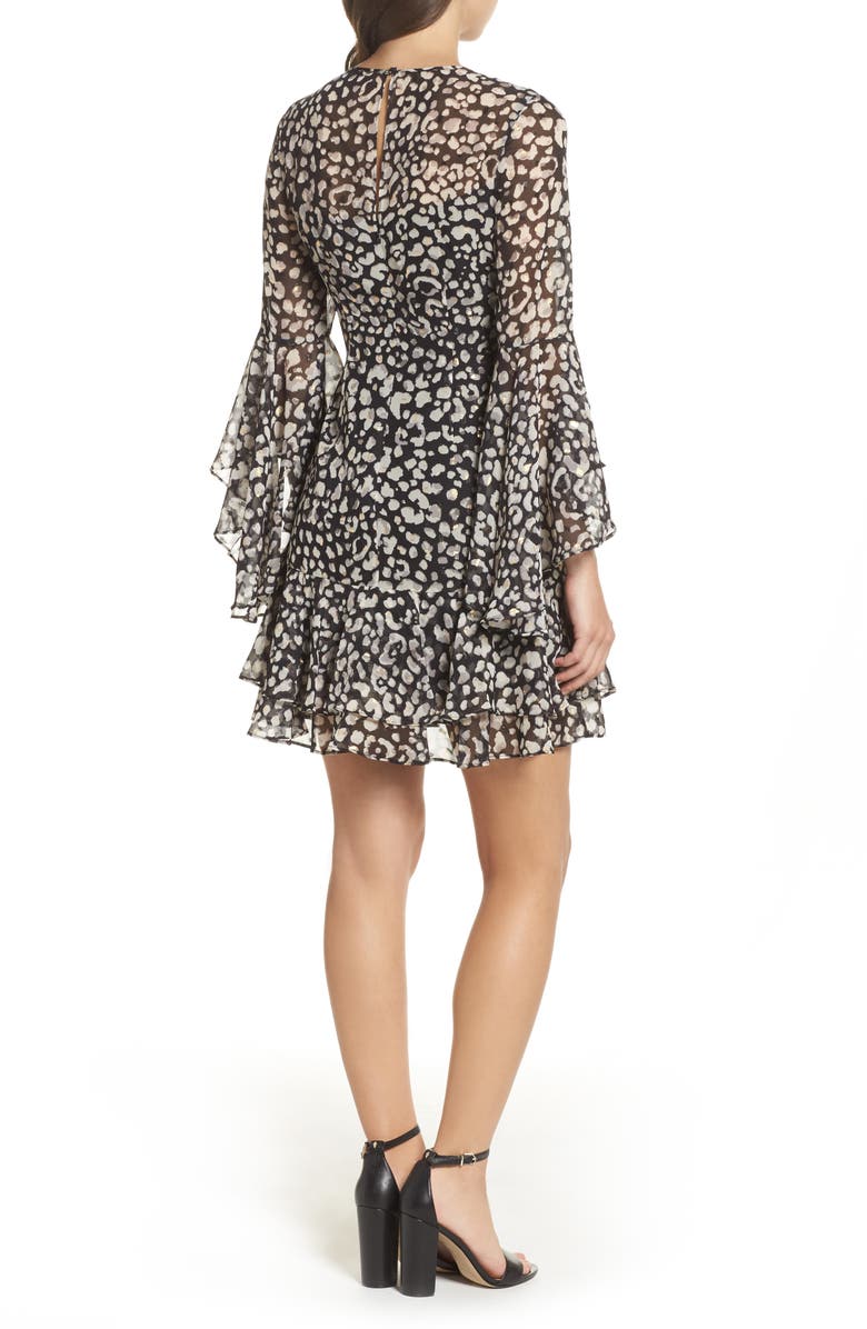 Eliza J Bell Sleeve A-Line Dress, Alternate, color, 