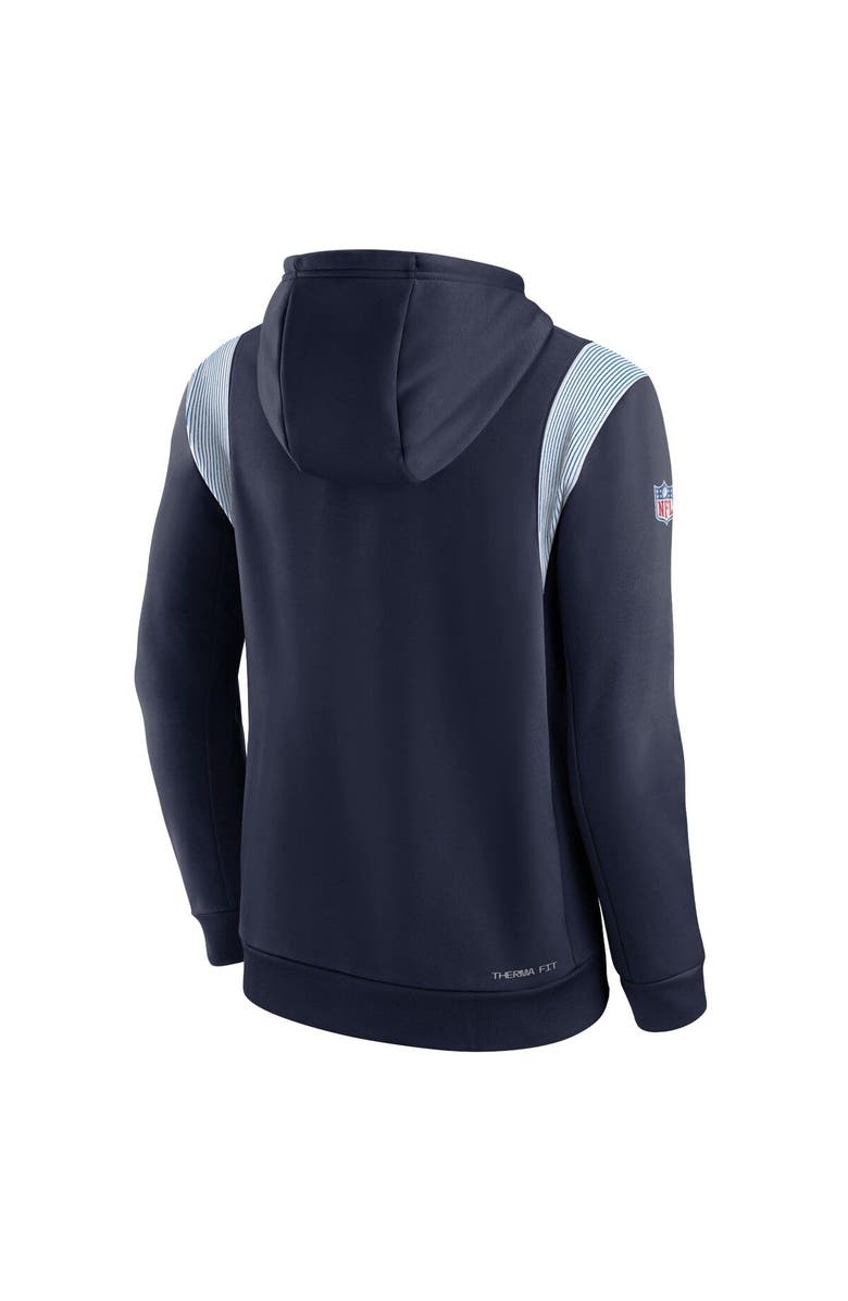 Nike Men's Nike Navy Tennessee Titans Sideline Athletic Stack Performance Pullover Hoodie, Alternate, color, Navy
