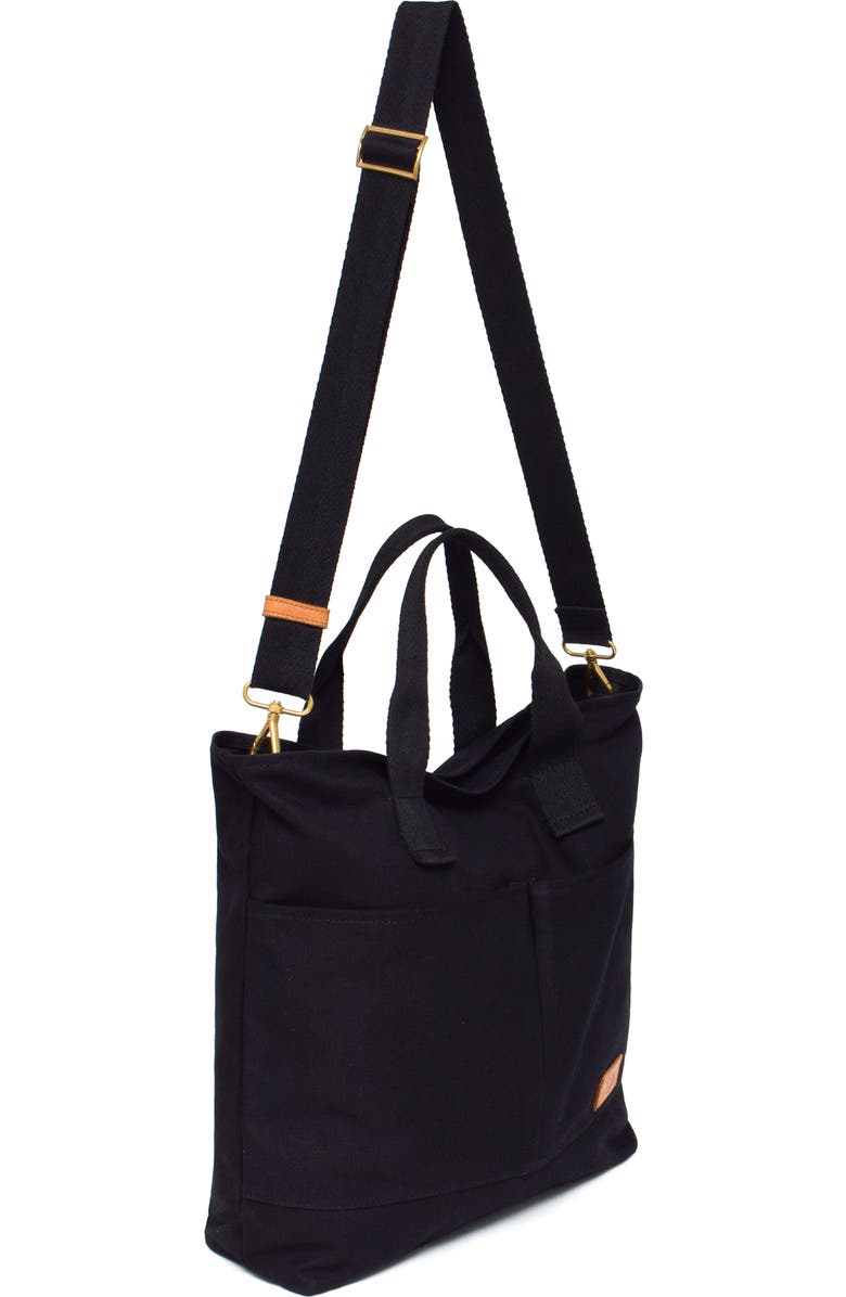New Amsterdam Leatherworks Ayla Canvas Tote Bag, Alternate, color, Black