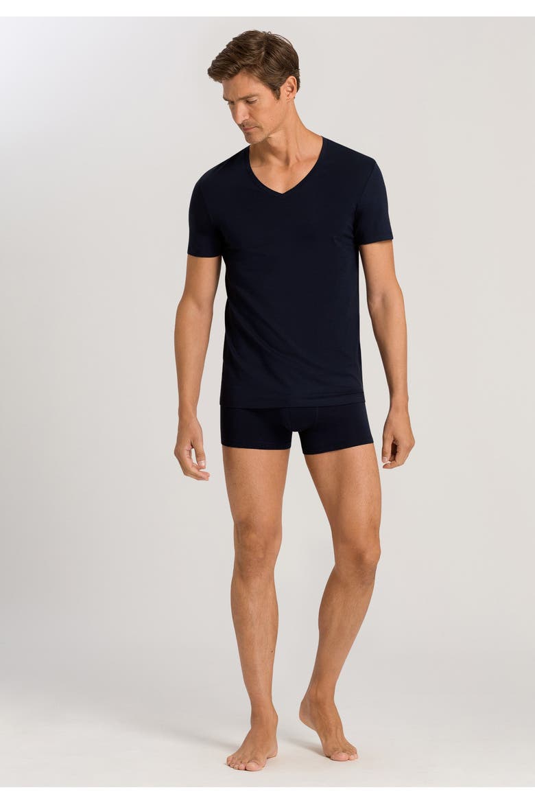 Cotton Superior Fitted V-Neck Cotton T-Shirt, Alternate, color, Midnight Navy