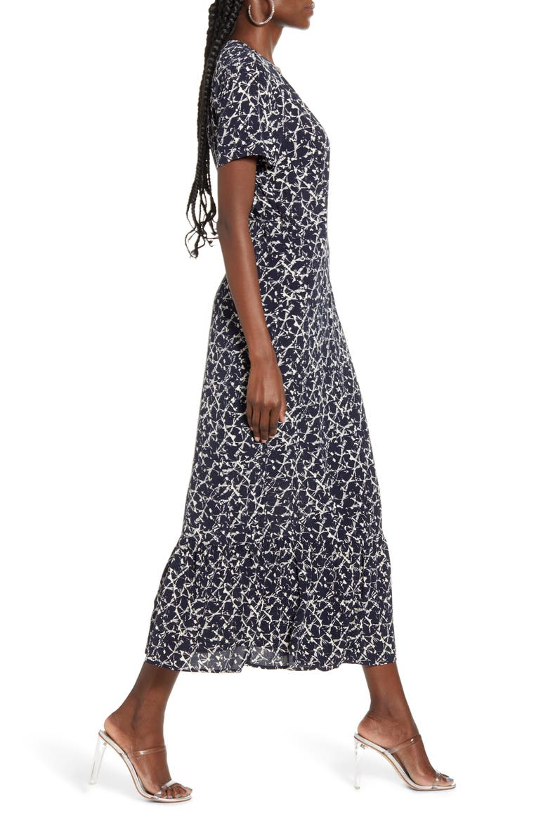 Nille Short Sleeve Woven Maxi Wrap Dress, Alternate, color, NIGHT SKY