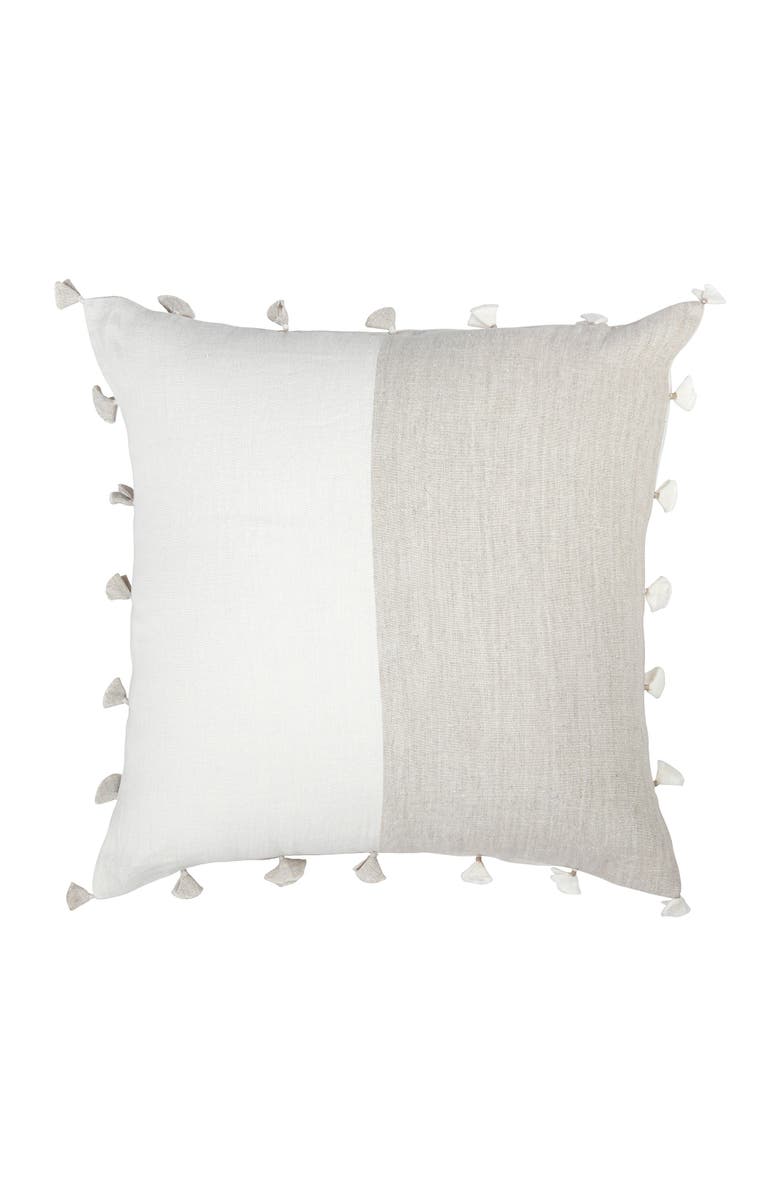 Anaya Grey Tassels So Soft Linen Pillow Cover Only, Main, color,