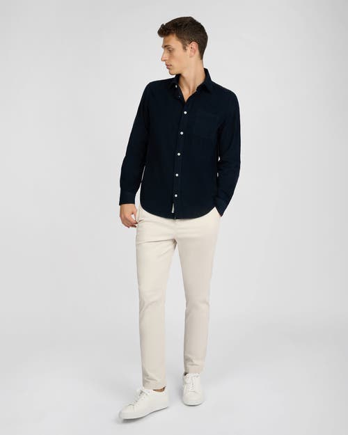 Onia Micro Cord Long Sleeve Button Down In Blue