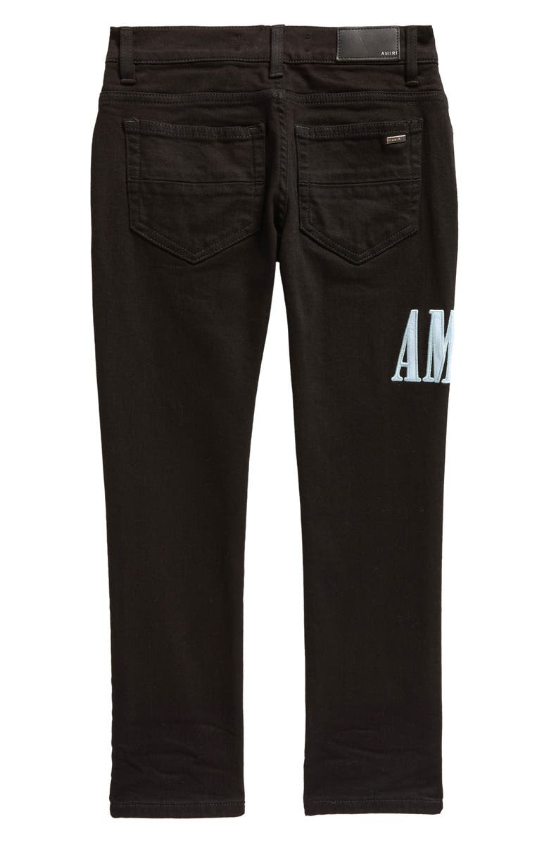 AMIRI Kids' Embroidered Logo Stretch Jeans, Alternate, color, 