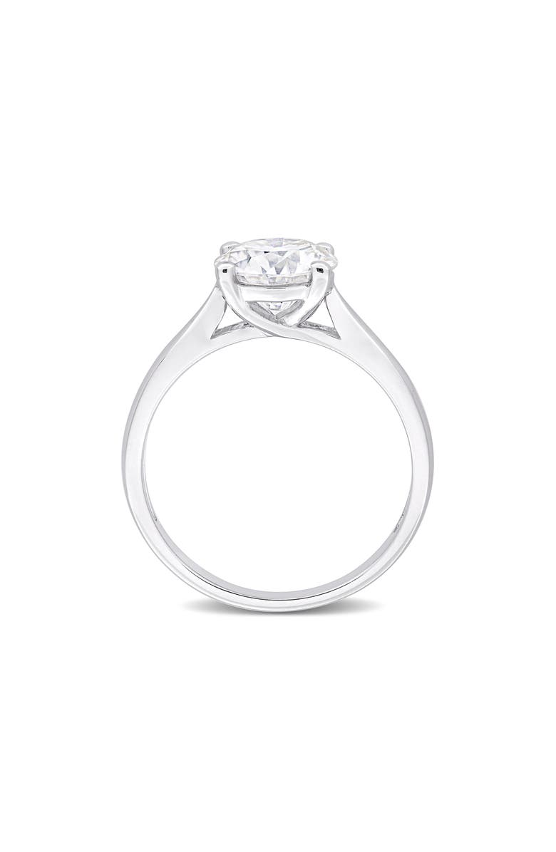 DELMAR Dew Round Cut Created Moissanite Ring, Alternate, color, Silver