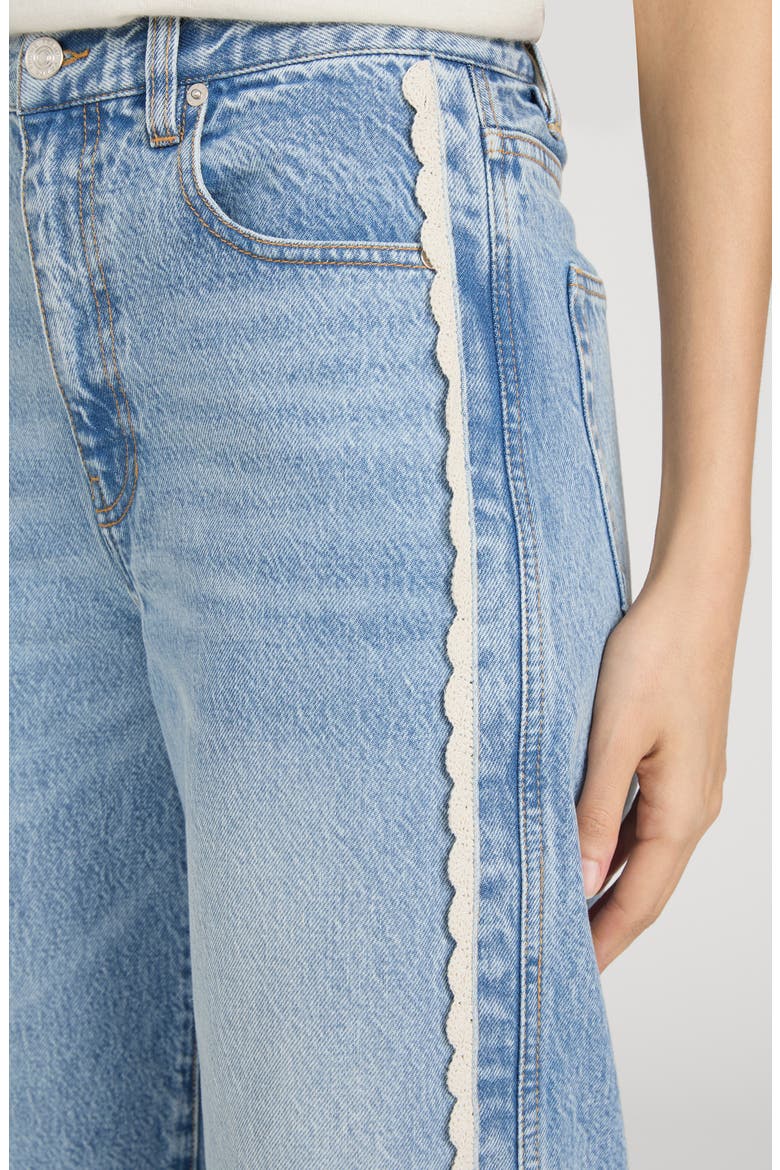 The Crochet Trim Crop Jeans, Alternate, color, AURA