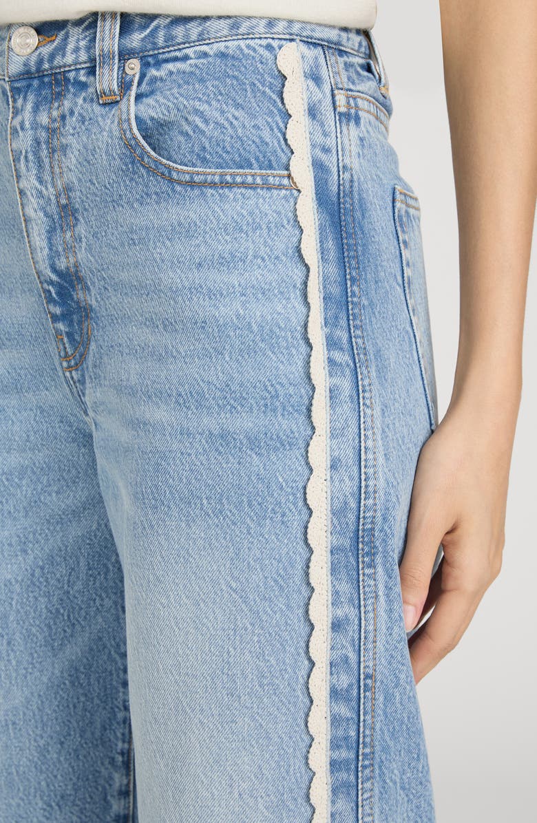 FRAME The Crochet Trim Crop Jeans, Alternate, color, Aura