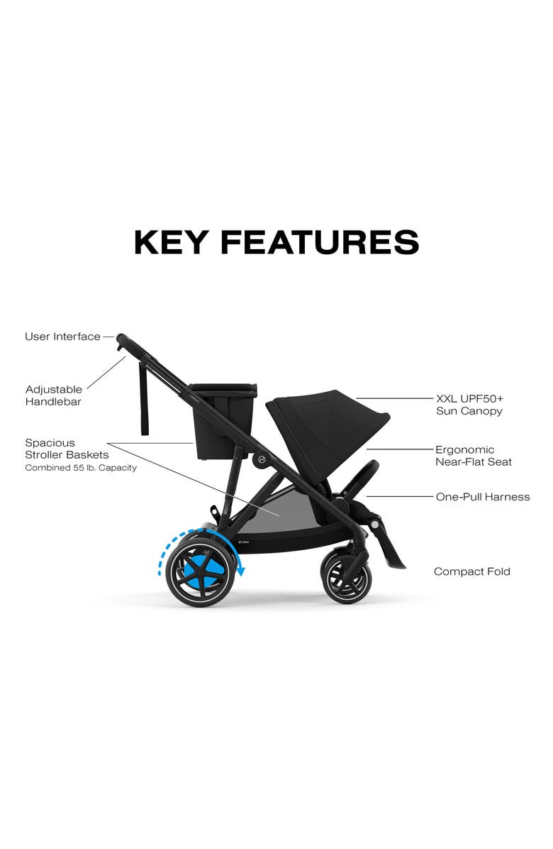 CYBEX e-Gazelle S Stroller & Cloud G Pro Car Seat Travel System, Alternate, color, 