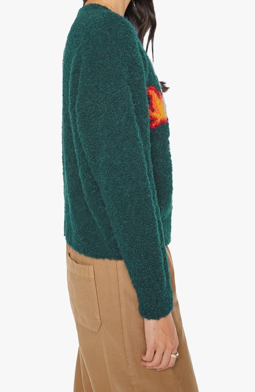 Mother Trucker Alpaca Blend Graphic Crewneck Sweater In Green