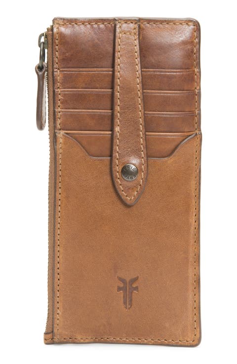 Slim Leather Snap Card Wallet
