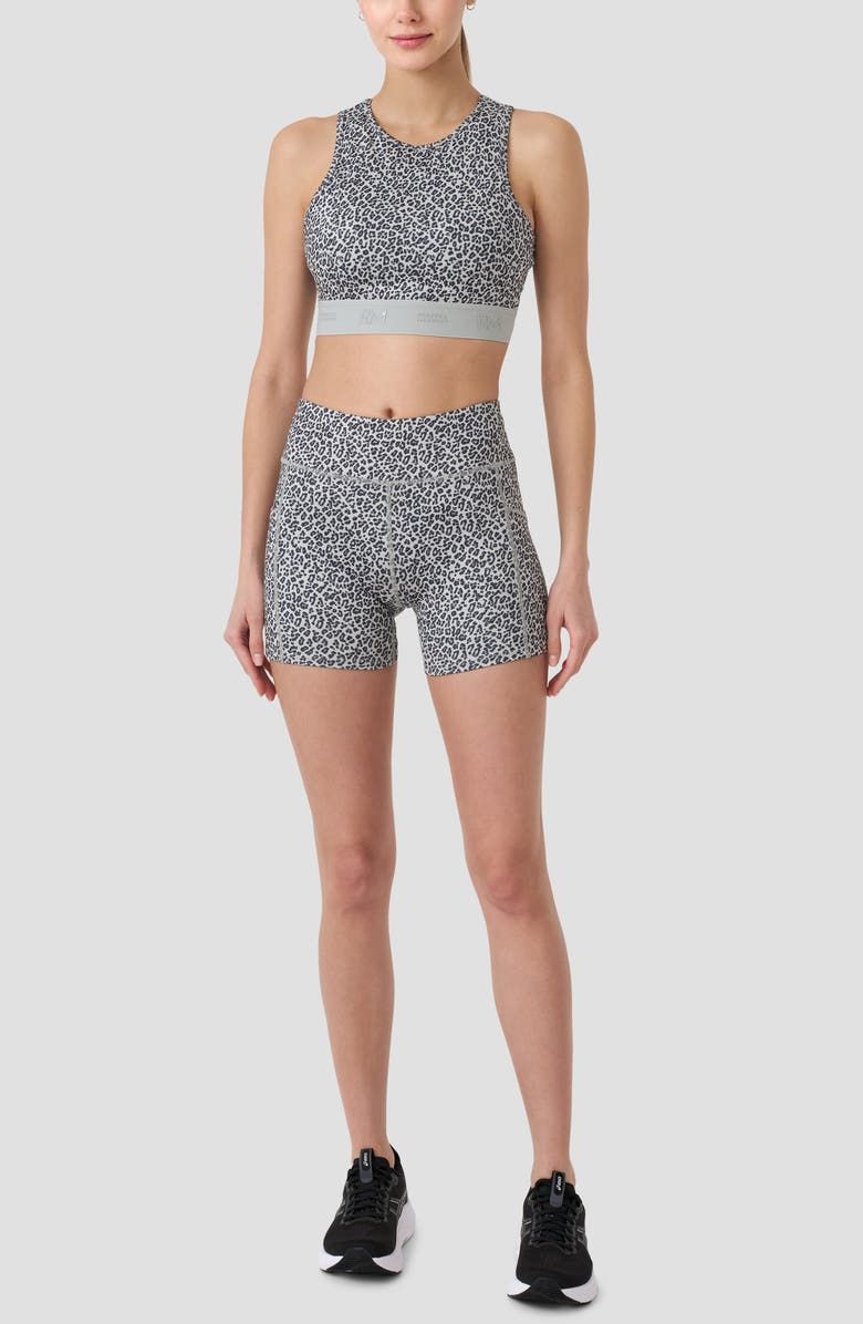 RM Rebecca Minkoff 4-Inch Biker Shorts, Alternate, color, Micro Leopard High Rise