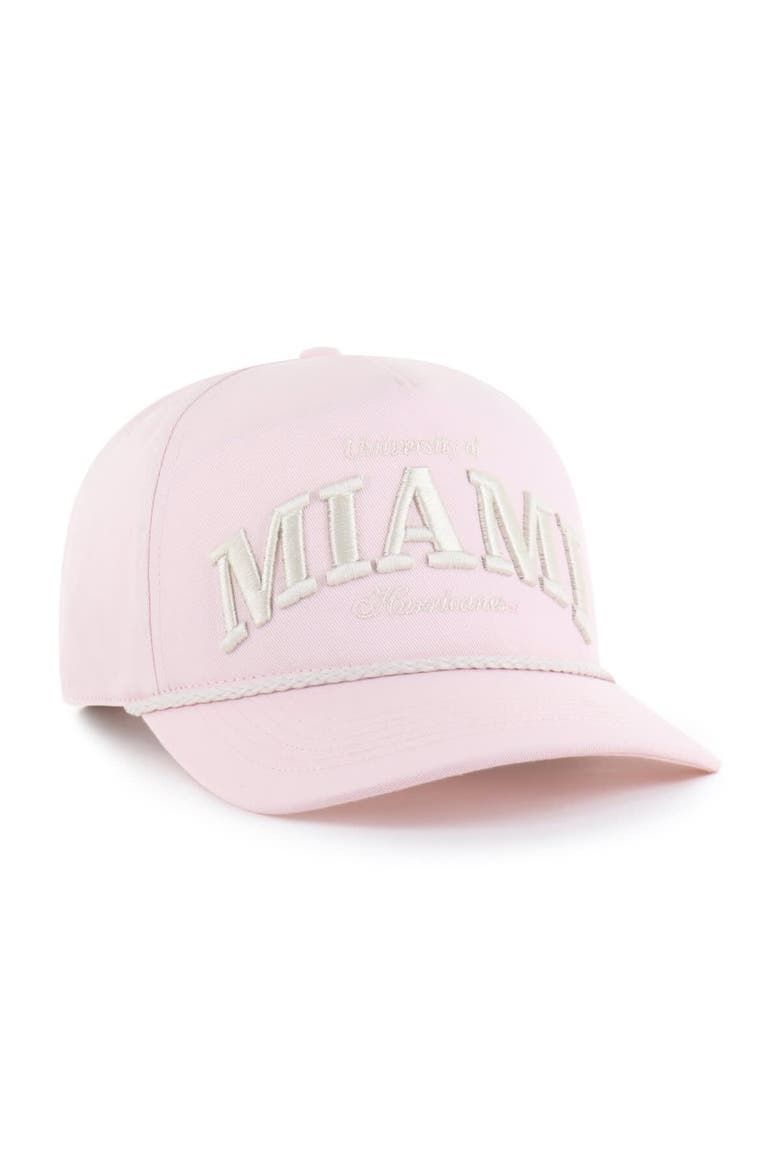 Men's '47  Pink Miami Hurricanes Gelato Hitch Adjustable Hat, Alternate, color, Pink