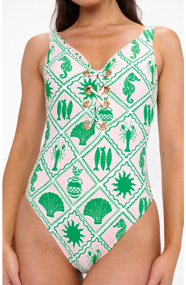 Show Me Your Mumu Kauai One Piece, Alternate, color, Coastal Collage