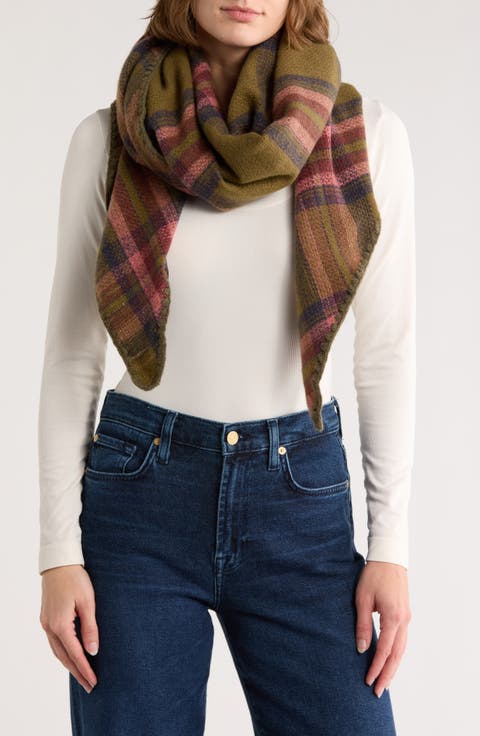 Classic Plaid Triangle Scarf