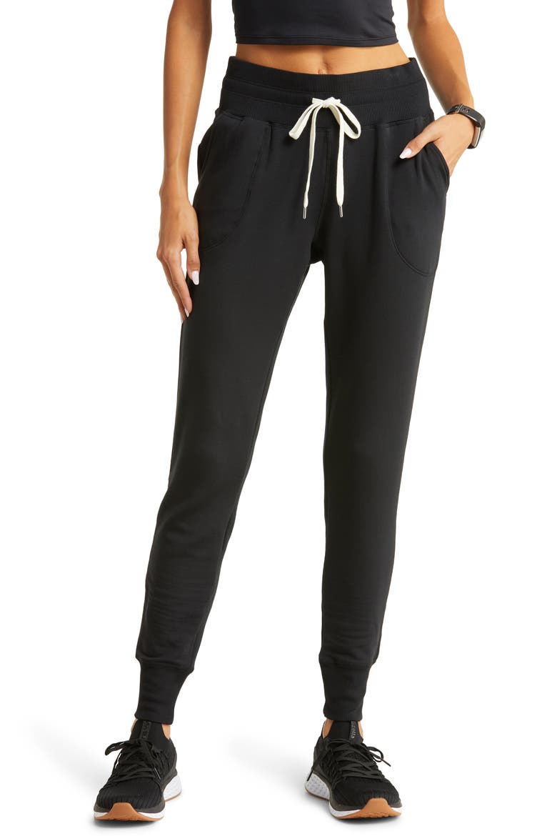 Peaceful High Waist Pocket Slim Joggers, Main, color, BLACK