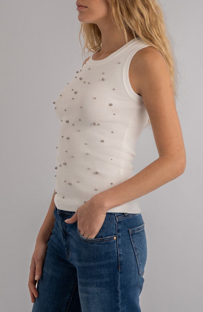 KUT from the Kloth Sena Embellished Tank, Alternate, color, White