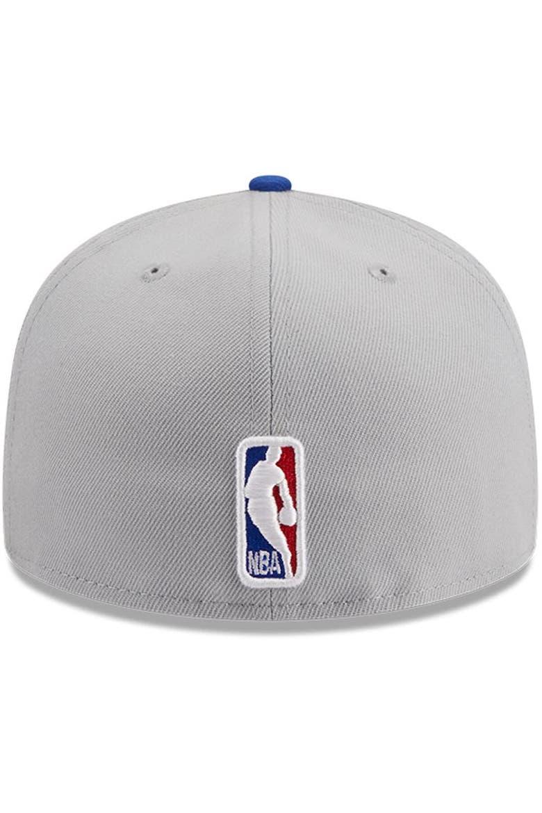 Men's New Era Gray/Royal Philadelphia 76ers Tip-Off Two-Tone 59FIFTY Fitted Hat, Alternate, color, Gray