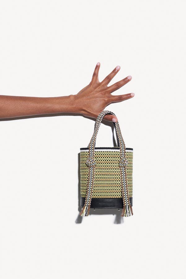 Mimi Mini Sphere Bucket Bag, Alternate, color, Kaki Lemon