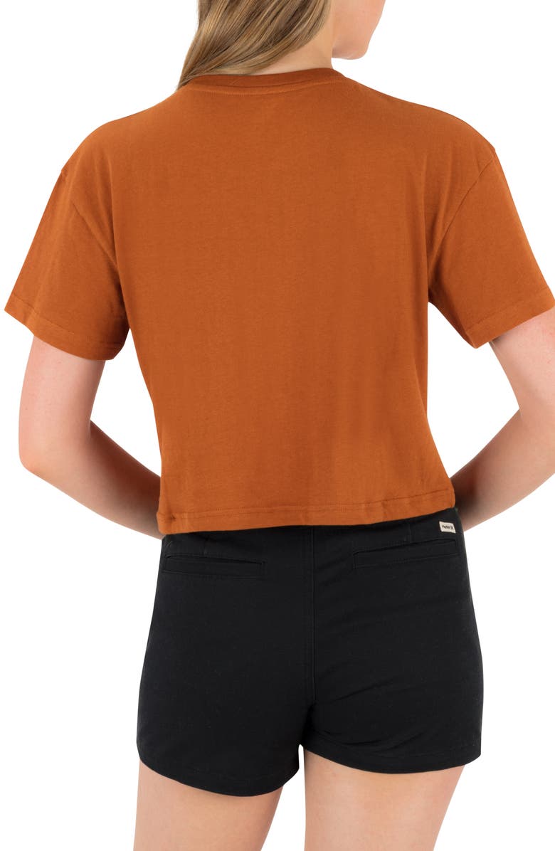 Hurley Botany Boxy Crop T-Shirt, Alternate, color, Leather Brown