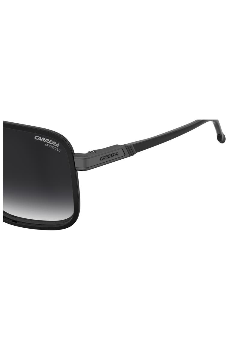 61mm Gradient Rectangular Sunglasses, Alternate, color, BLACK DARK RUTHENIUM/ GREY