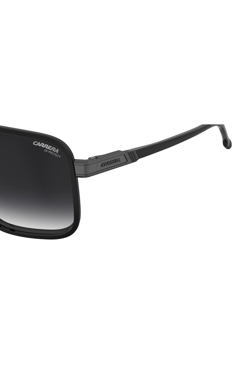 Carrera Eyewear 61mm Gradient Rectangular Sunglasses, Alternate, color, Black Dark Ruthenium/ Grey