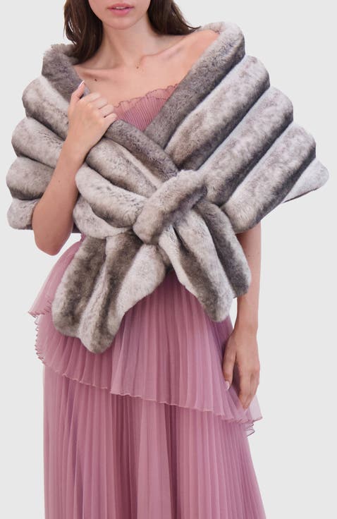 Fur-Free Chinchilla (Faux Fur) Horizontal Stole