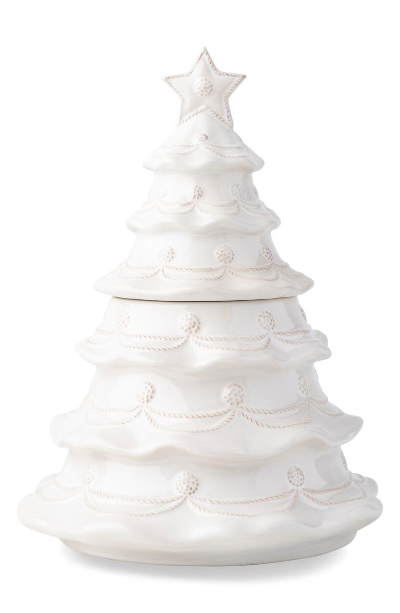 Juliska Berry & Thread Whitewash Christmas Tree Cookie Jar, Main, color, Whitewash