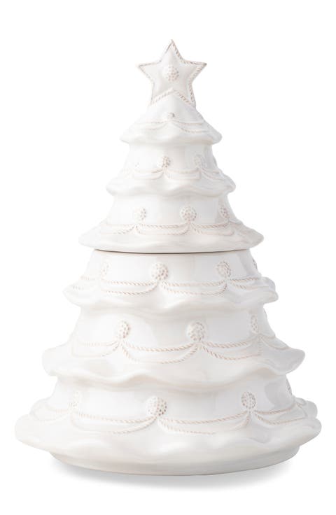 Berry & Thread Whitewash Christmas Tree Cookie Jar