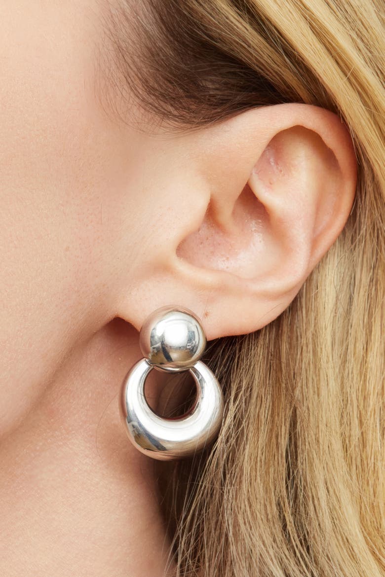 Sterling Silver In My Orbit Drop Earrings, Alternate, color, Silver