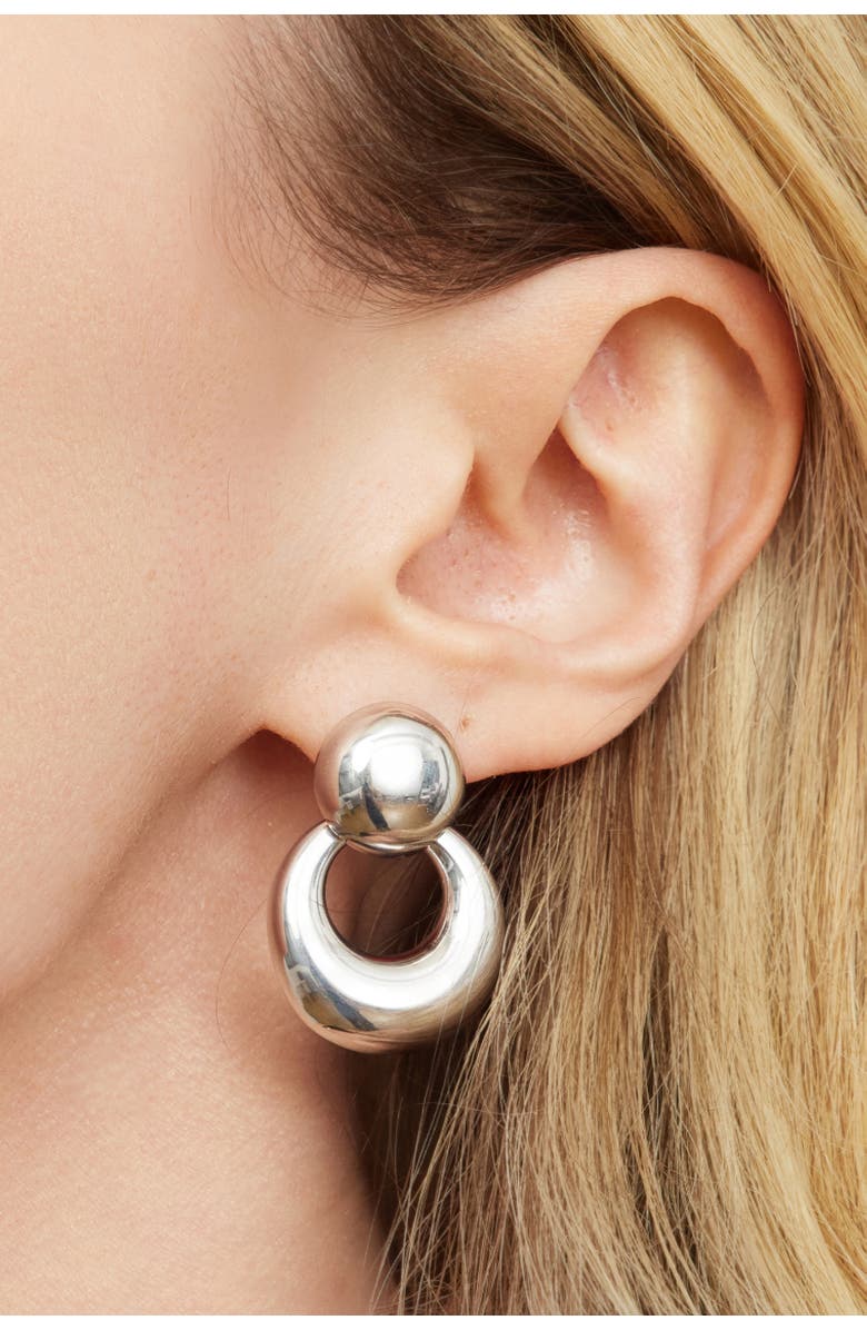 Oradina Sterling Silver In My Orbit Drop Earrings, Alternate, color, Silver