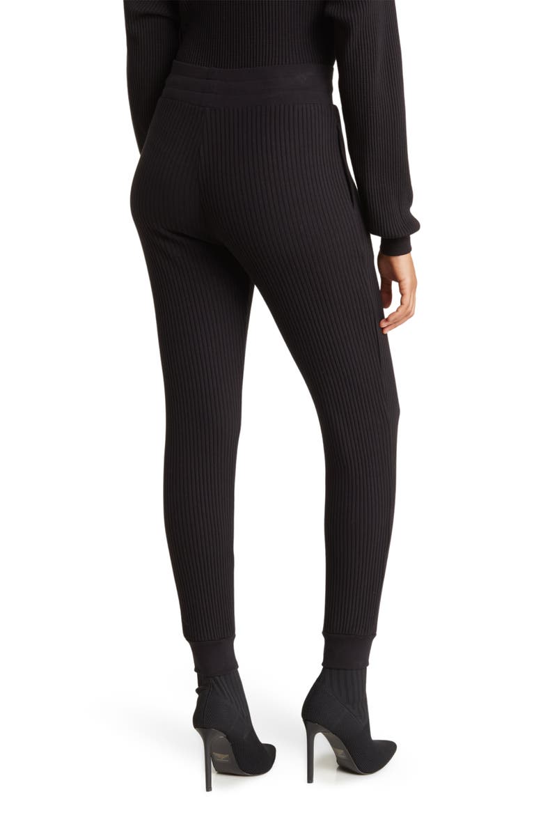 High Waist Knit Joggers, Alternate, color, JET BLACK