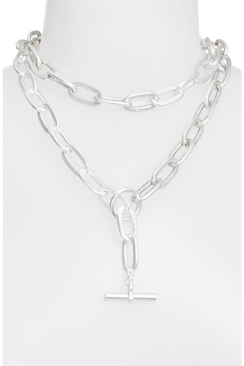 Long Link Necklace, Alternate, color, SILVER