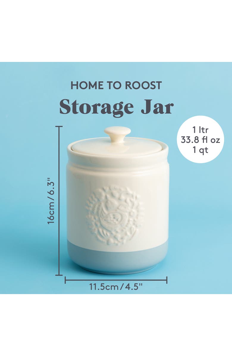 MASON CASH Home to Roost Small Storage Crock, 6" x 4.5", Alternate, color, Blue