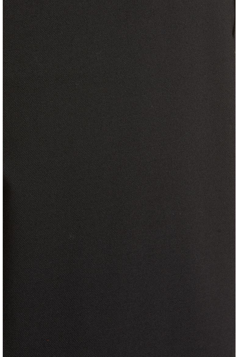 Button Detail Pleated Wide Leg Trousers, Alternate, color, BLACK