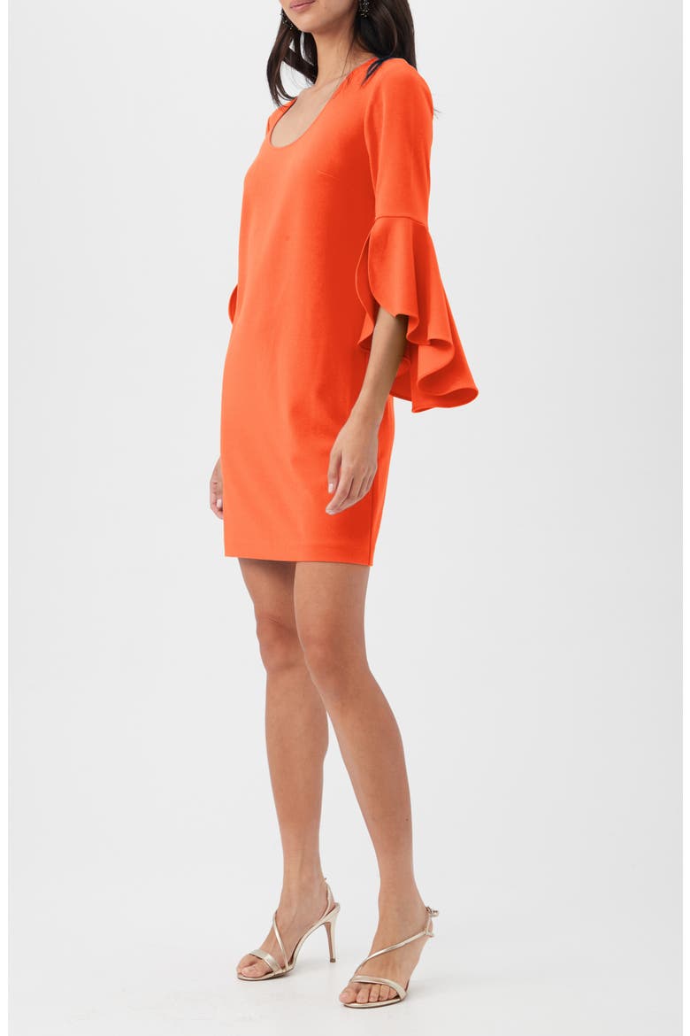 Barbette Ruffle Sleeve Shift Dress, Alternate, color, FERRY RED