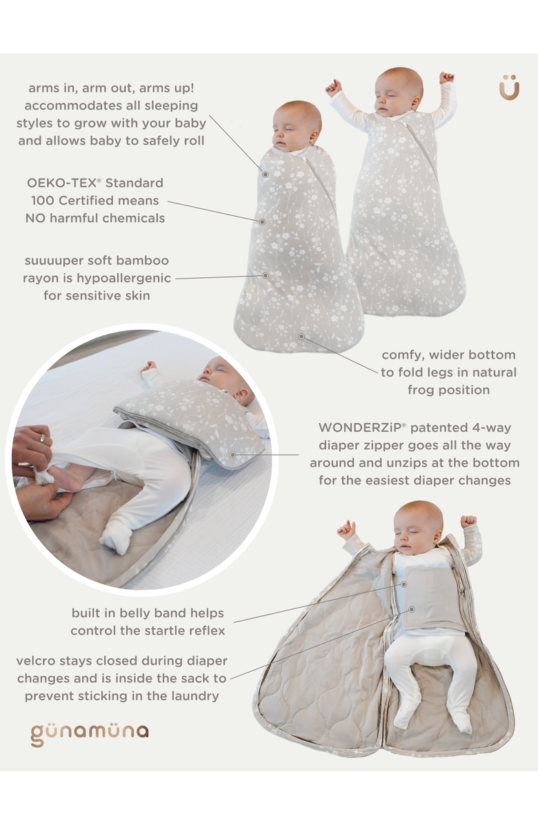 gunamuna Swaddle Sleep Bag, 1.0 TOG - Baby, Alternate, color, Goose