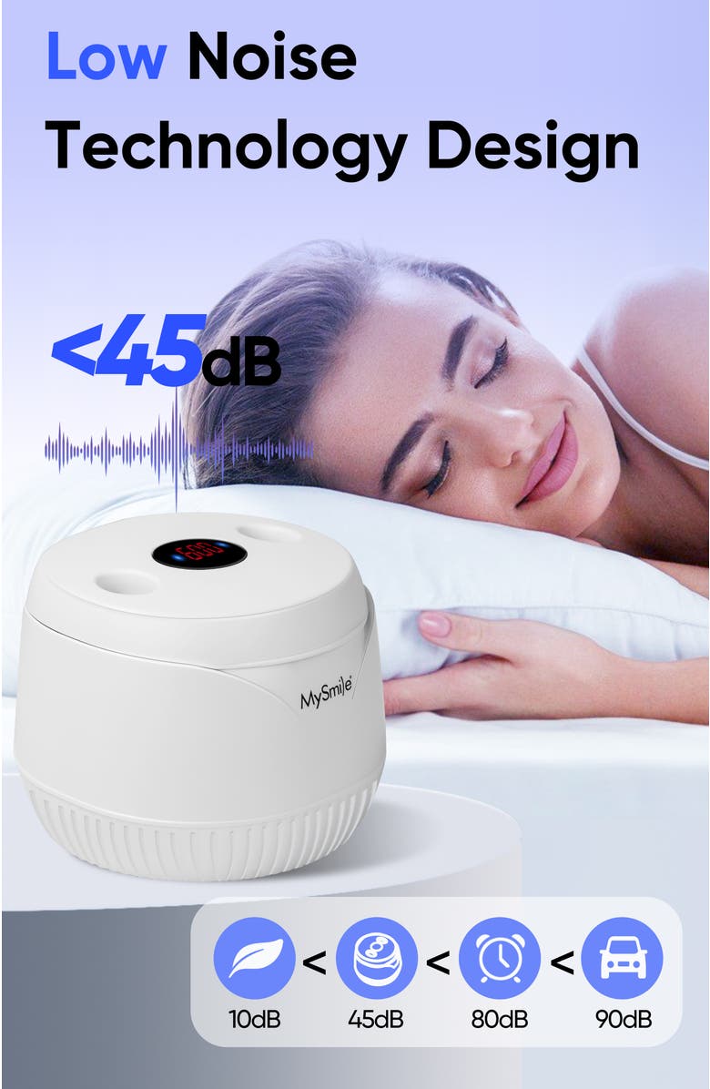 MySmile Ultrasonic Retainer Cleaner Machine, 200 mL, 45kHz with Digital Timer for Denture, Aligner, Braces, Mouth Guard, & Jewelry, Alternate, color, White