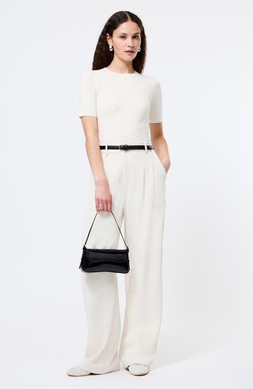 French Connection Marley Wide Rib Top In White
