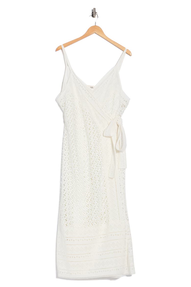 Evangelia Lace Wrap Dress, Main, color, CANE LINK