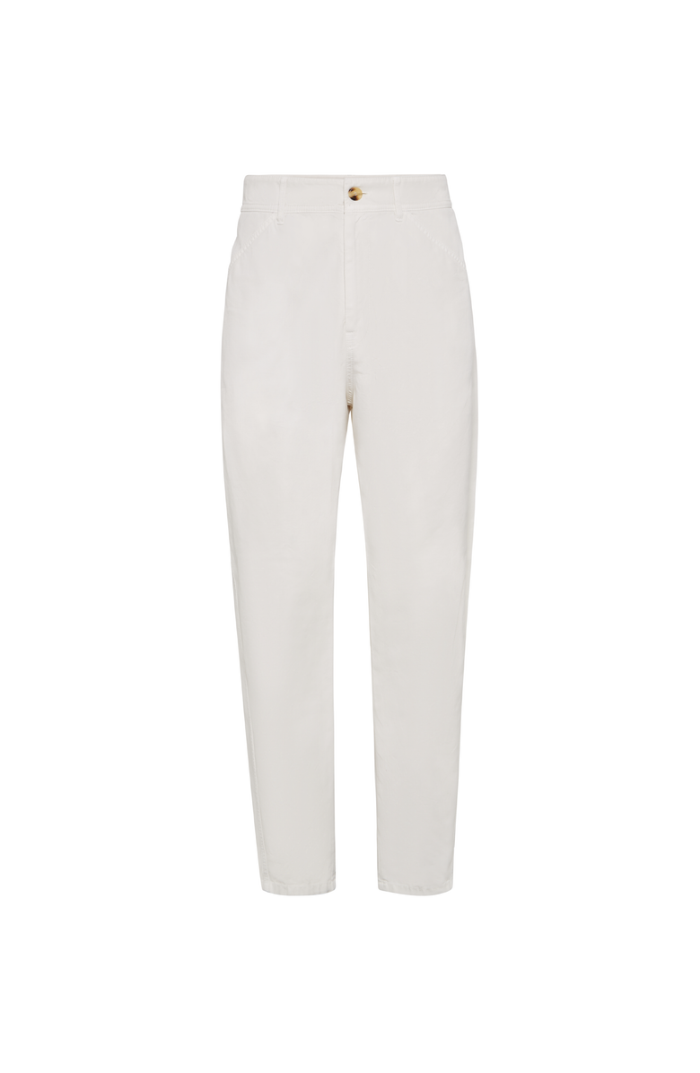 Brunello Cucinelli Gabardine trousers, Main, color, Ecru