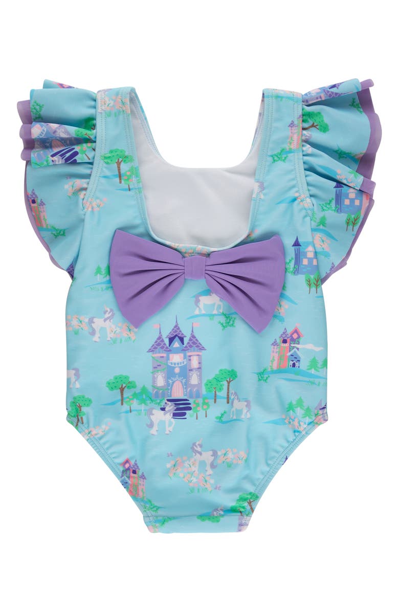 RuffleButts Kids' Once Upon a Castle One-Piece Swimsuit, Alternate, color, Blue