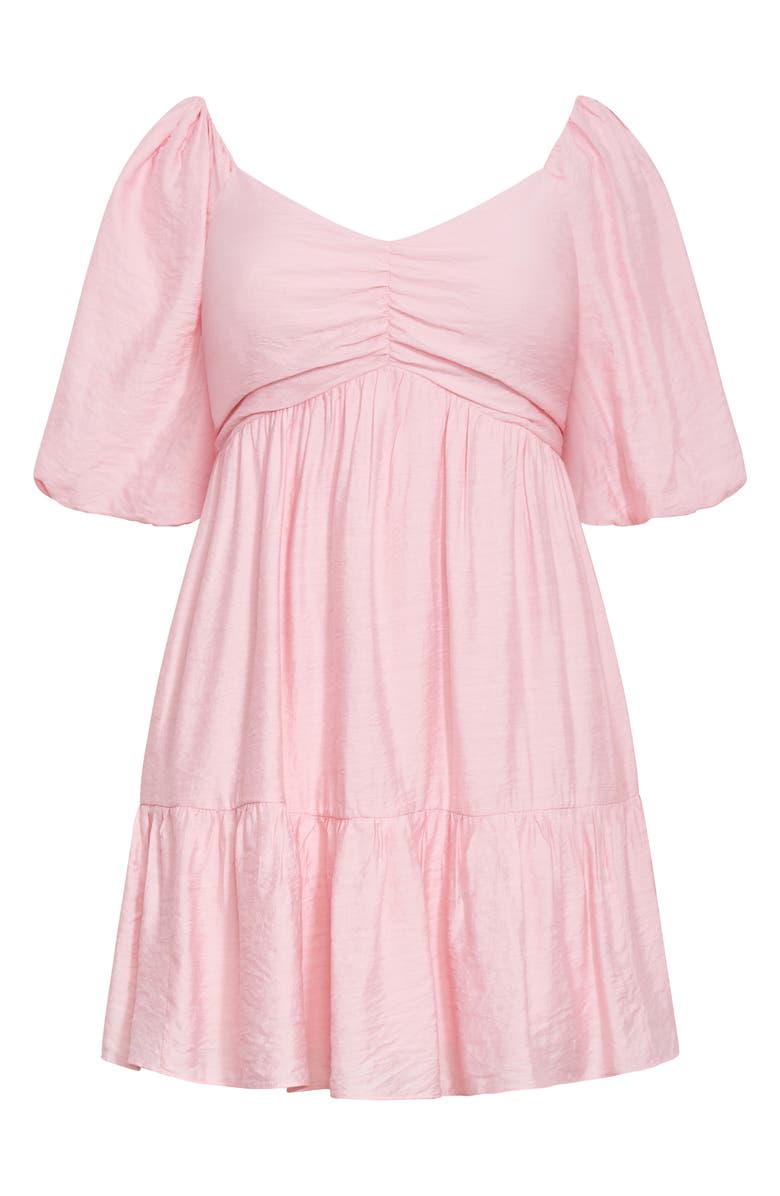 City Chic Mindy Puff Sleeve Dress, Alternate, color, Heavenly Pink