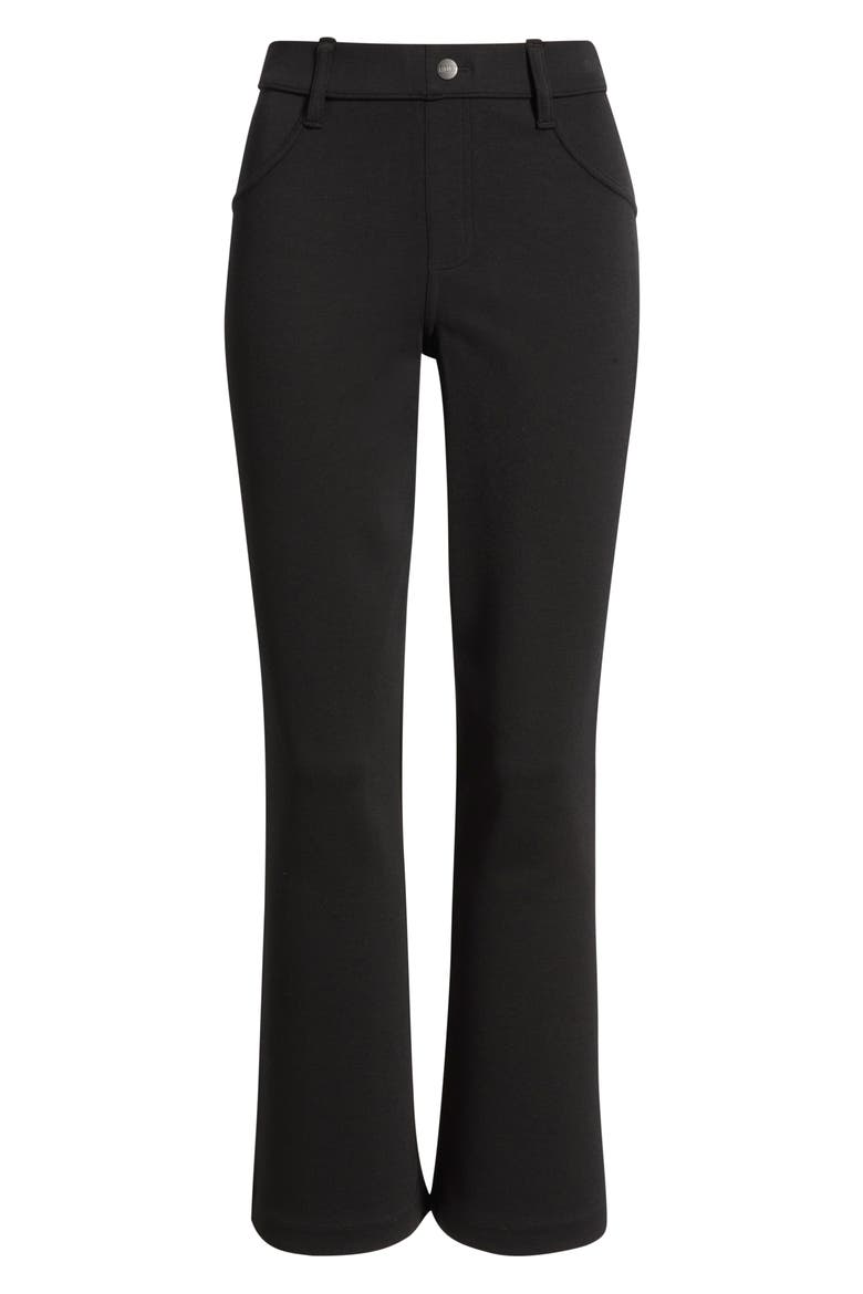 Double Soft Jersey Pull-On Kick Flare Pants, Alternate, color, BLACK