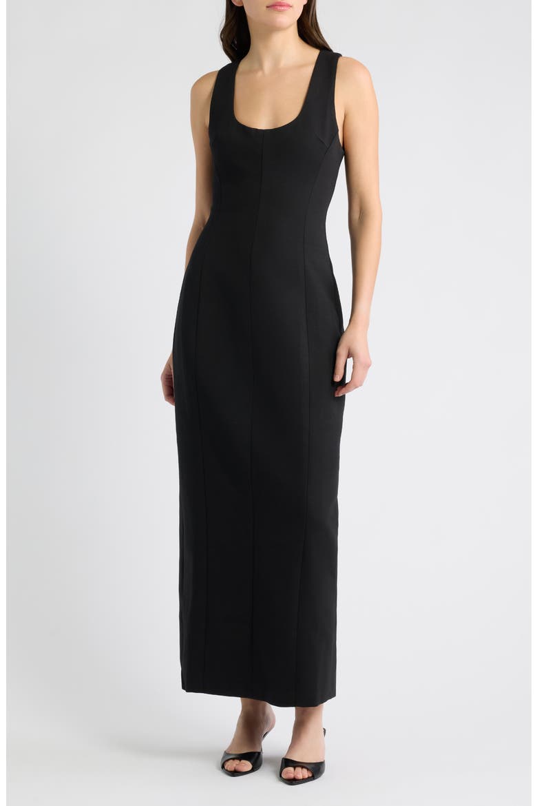 Seamed Pencil Dress, Main, color, BLACK