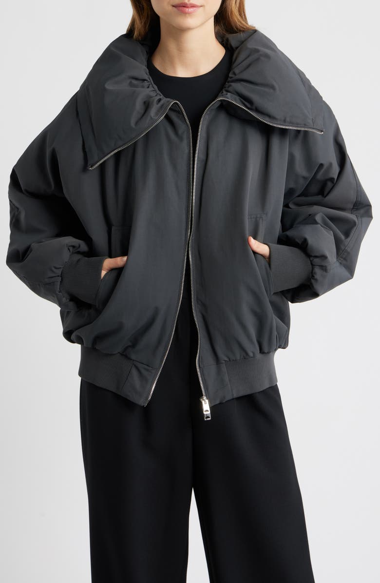 MANGO Alina Bomber Jacket, Main, color, Grey