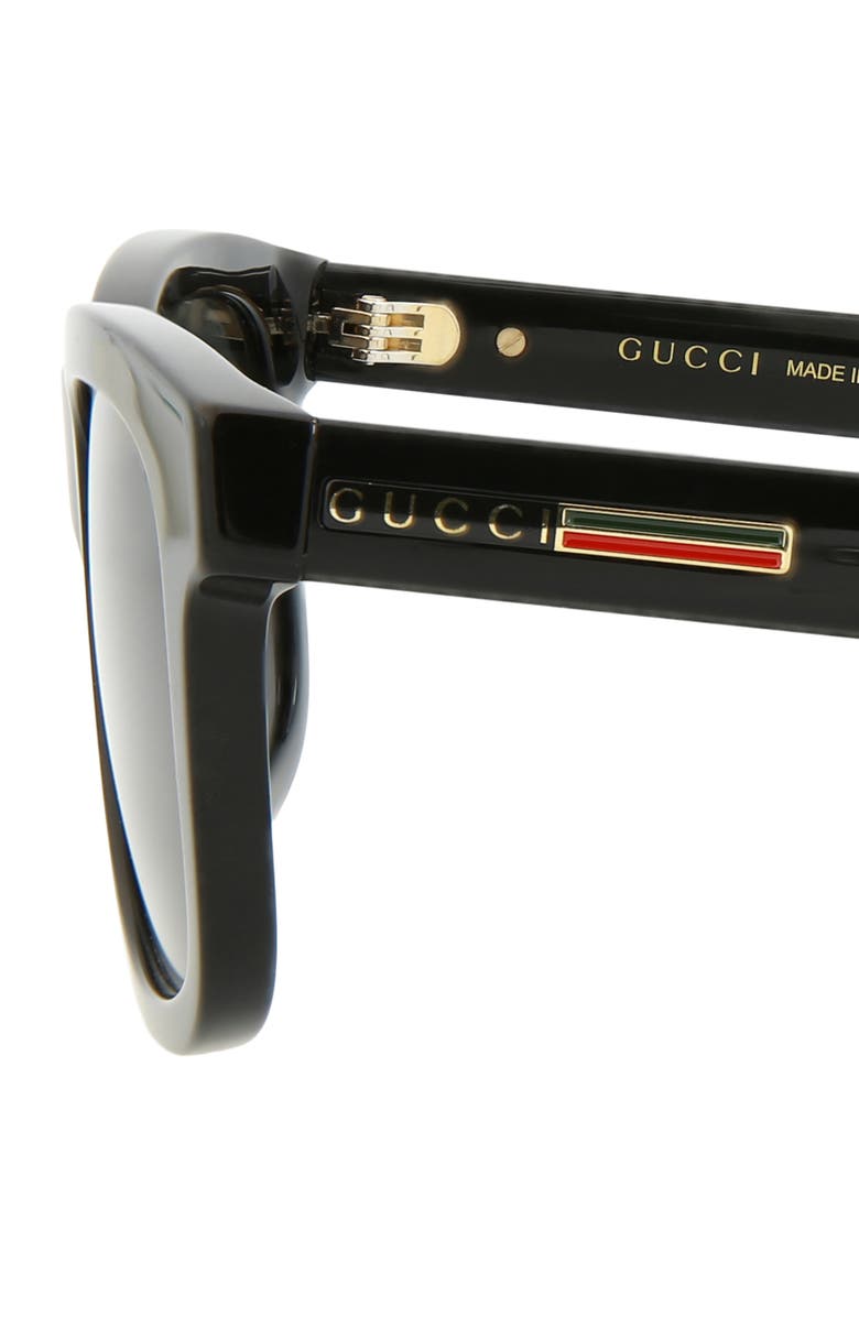 Gucci 53mm Square Sunglasses, Alternate, color, Black Black Grey
